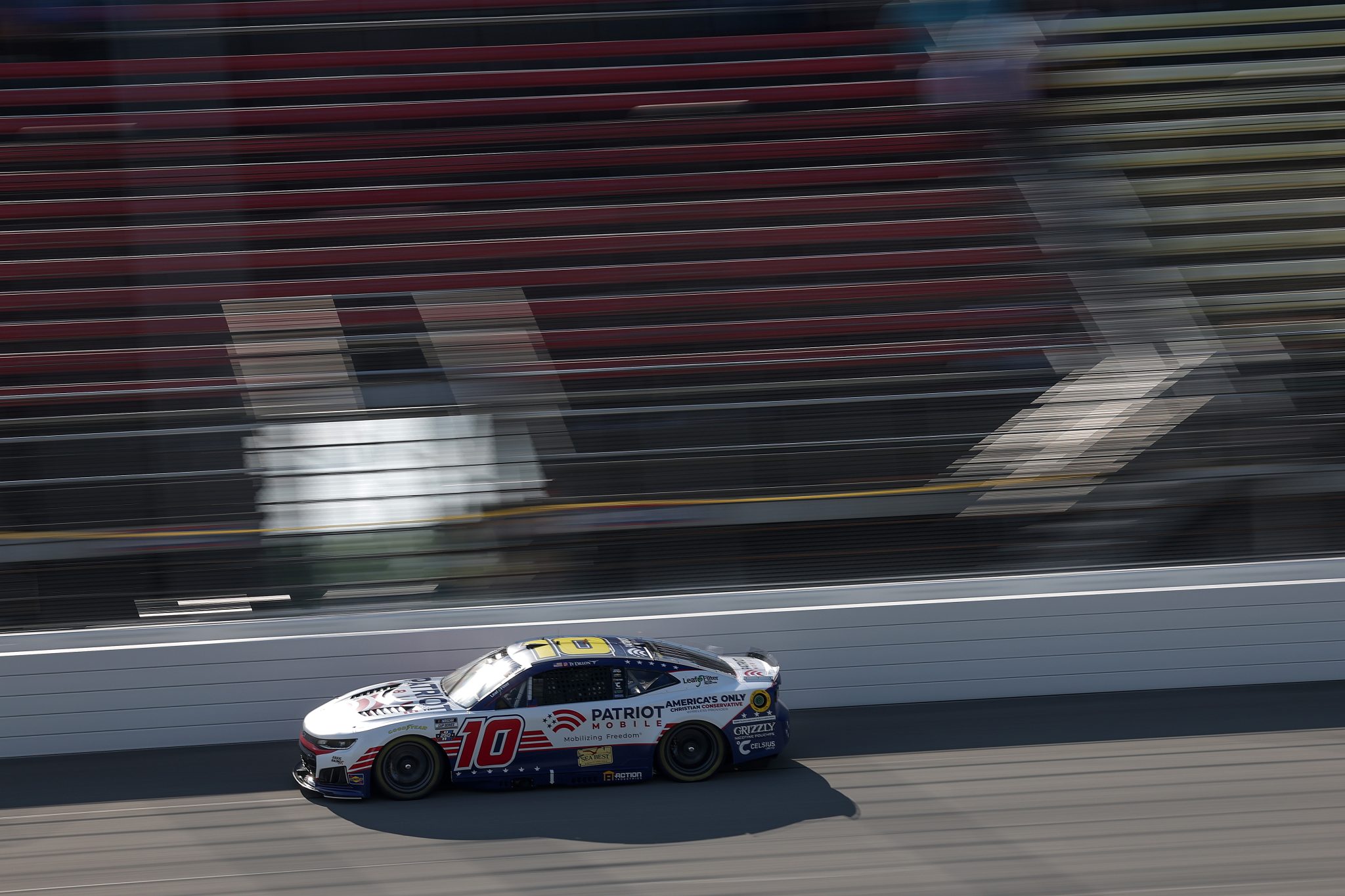 BROOKLYN, MICHIGAN - JUNE 06: Ty Dillon, driver of the #10 Patriot Mobile Chevrolet, drives during practice for the NASCAR Cup Series FireKeepers Casino 400 at Michigan International Speedway on June 06, 2026 in Brooklyn, Michigan. (Photo by Brett Farmer/Getty Images) | Getty Images