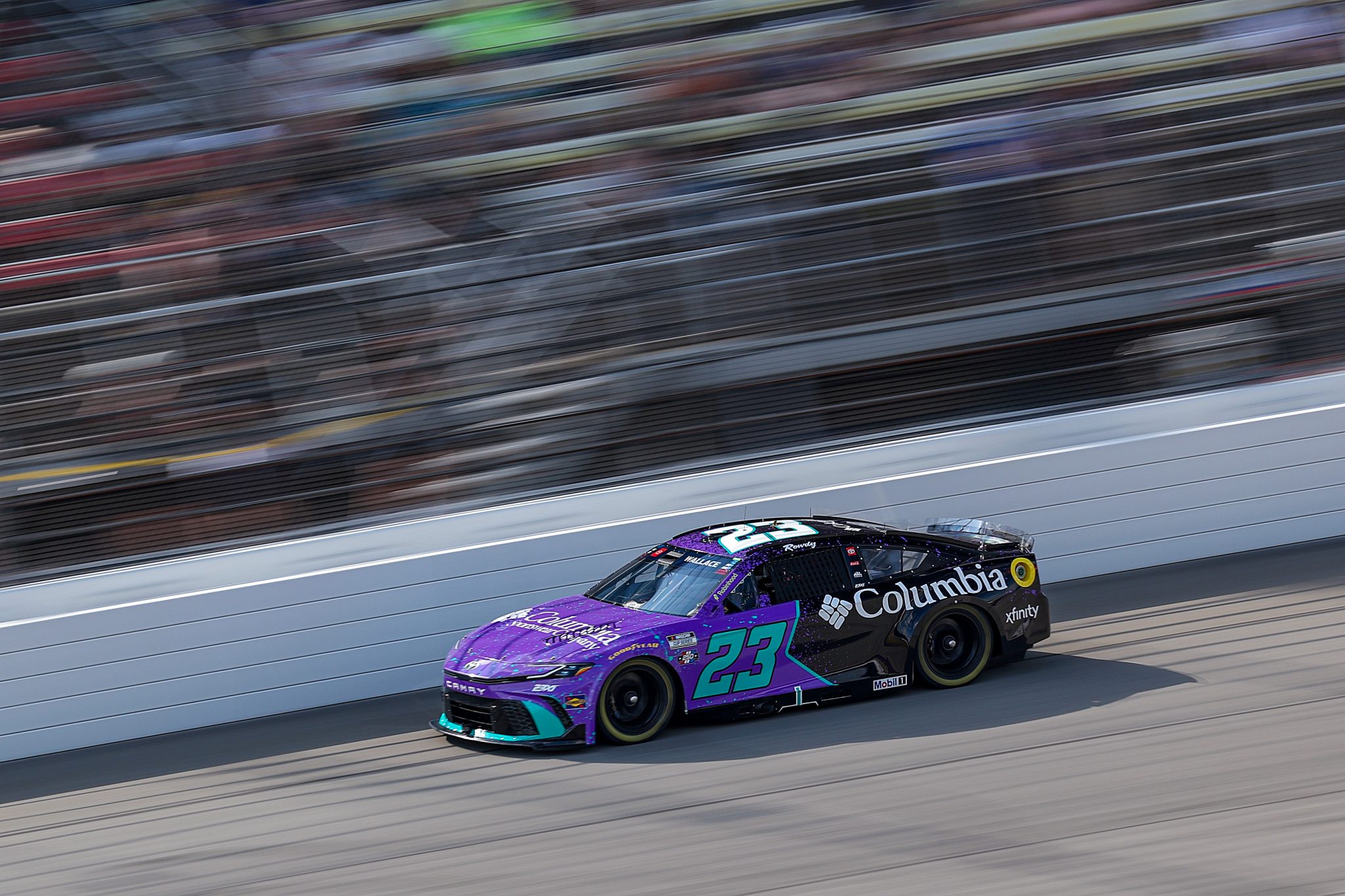 BROOKLYN, MICHIGAN - JUNE 06: Bubba Wallace, driver of the #23 Columbia Toyota, drives during practice for the NASCAR Cup Series FireKeepers Casino 400 at Michigan International Speedway on June 06, 2026 in Brooklyn, Michigan. (Photo by Brett Farmer/Getty Images) | Getty Images