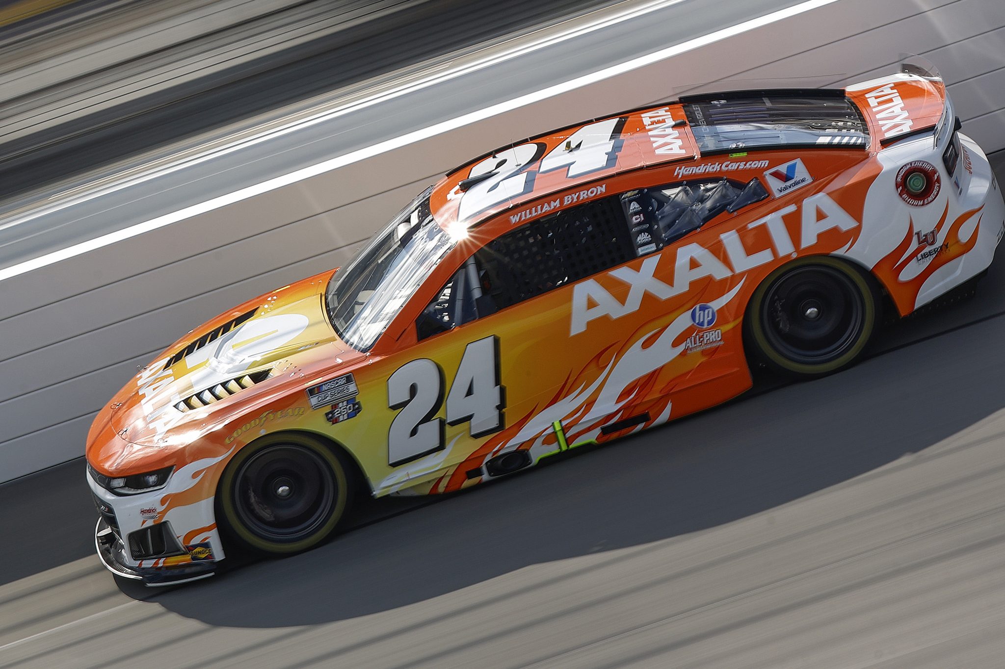 BROOKLYN, MICHIGAN - JUNE 06: William Byron, driver of the #24 Axalta Solar Boost Chevrolet, drives during practice for the NASCAR Cup Series FireKeepers Casino 400 at Michigan International Speedway on June 06, 2026 in Brooklyn, Michigan. (Photo by Sean Gardner/Getty Images) | Getty Images