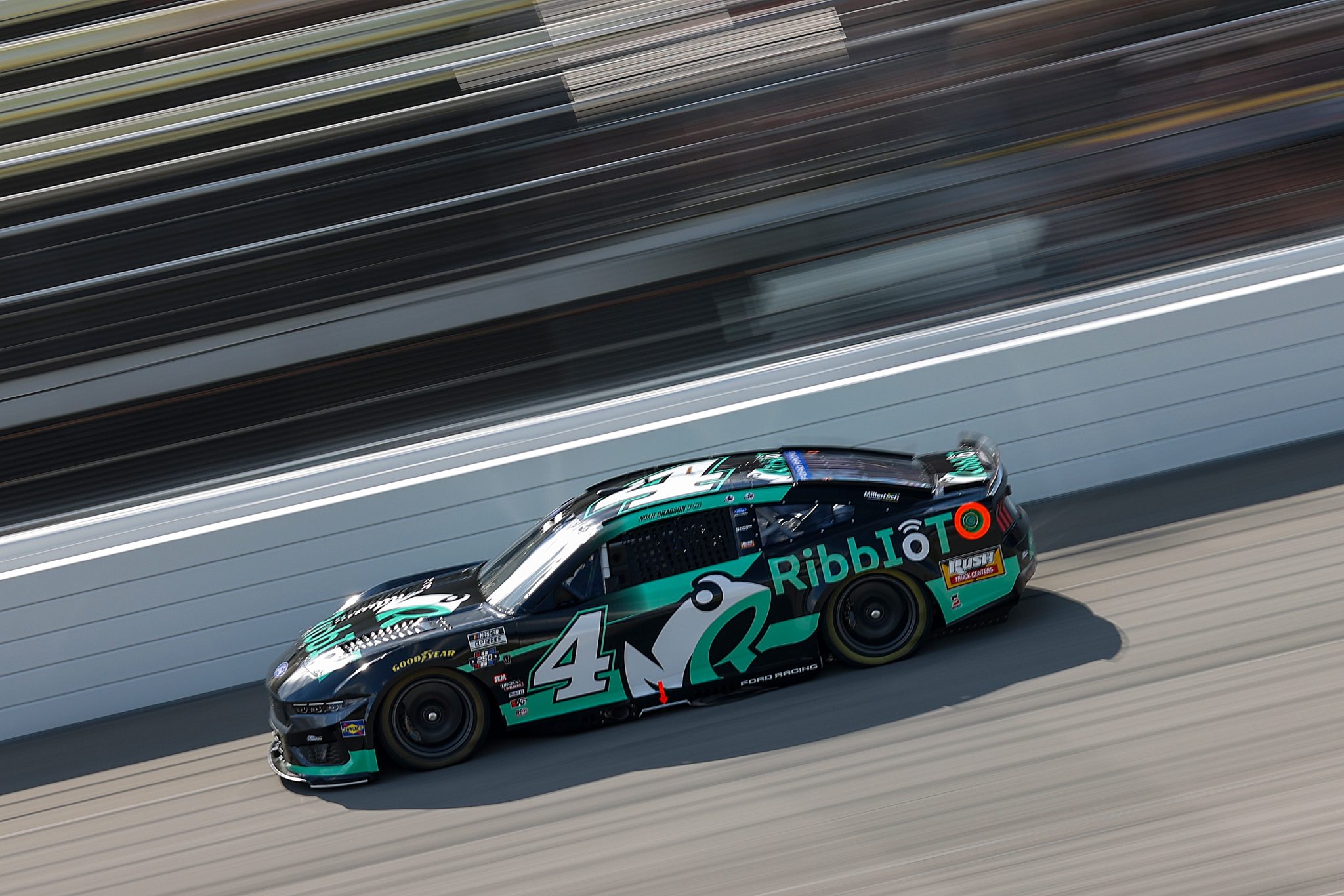 BROOKLYN, MICHIGAN - JUNE 06: Noah Gragson, driver of the #4 Ribbiot Ford, drives during practice for the NASCAR Cup Series FireKeepers Casino 400 at Michigan International Speedway on June 06, 2026 in Brooklyn, Michigan. (Photo by Brett Farmer/Getty Images) | Getty Images