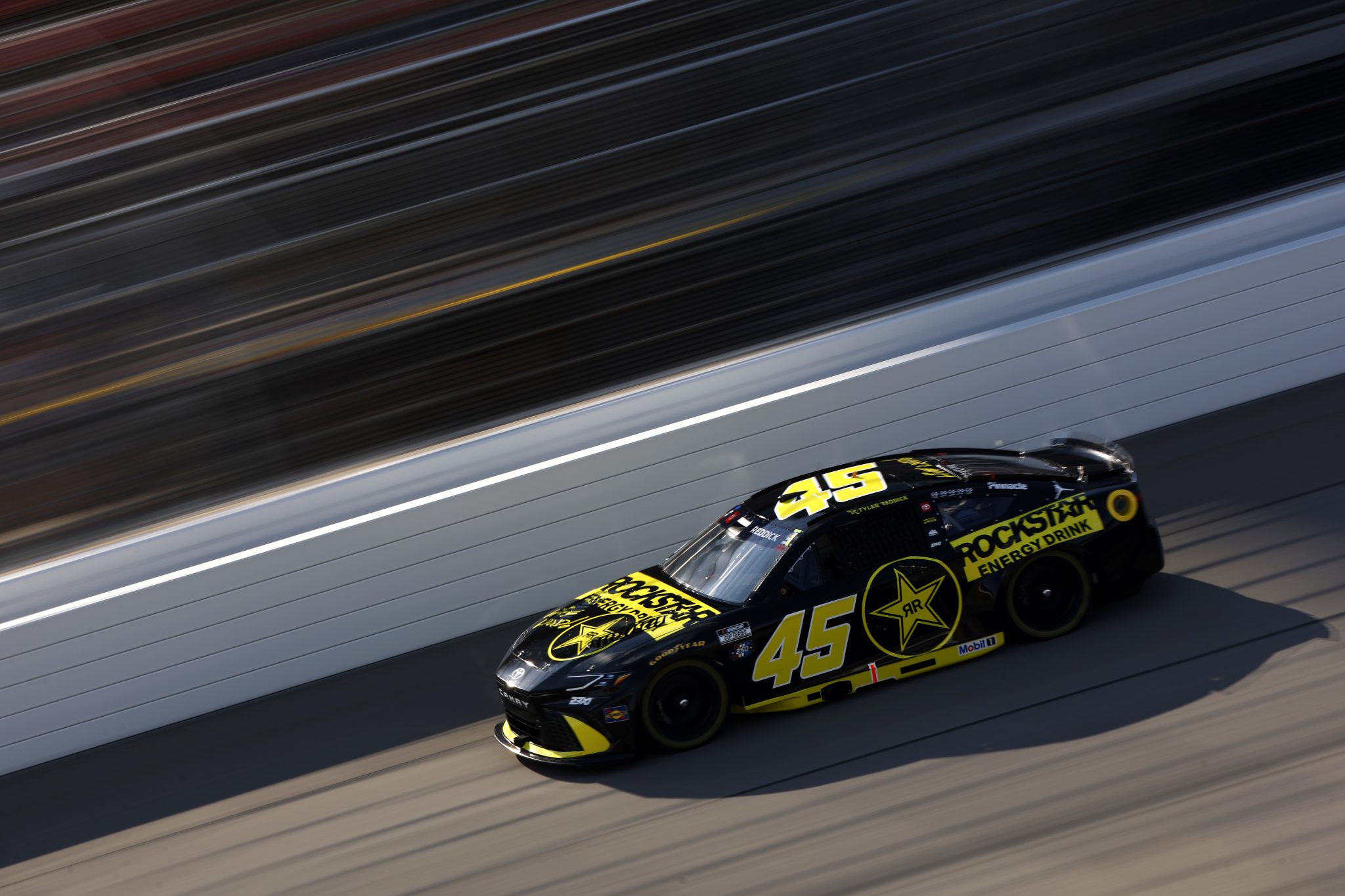 BROOKLYN, MICHIGAN - JUNE 06: Tyler Reddick, driver of the #45 ROCKSTAR ENERGY DRINK Toyota, drives during practice for the NASCAR Cup Series FireKeepers Casino 400 at Michigan International Speedway on June 06, 2026 in Brooklyn, Michigan. (Photo by Sean Gardner/Getty Images) | Getty Images