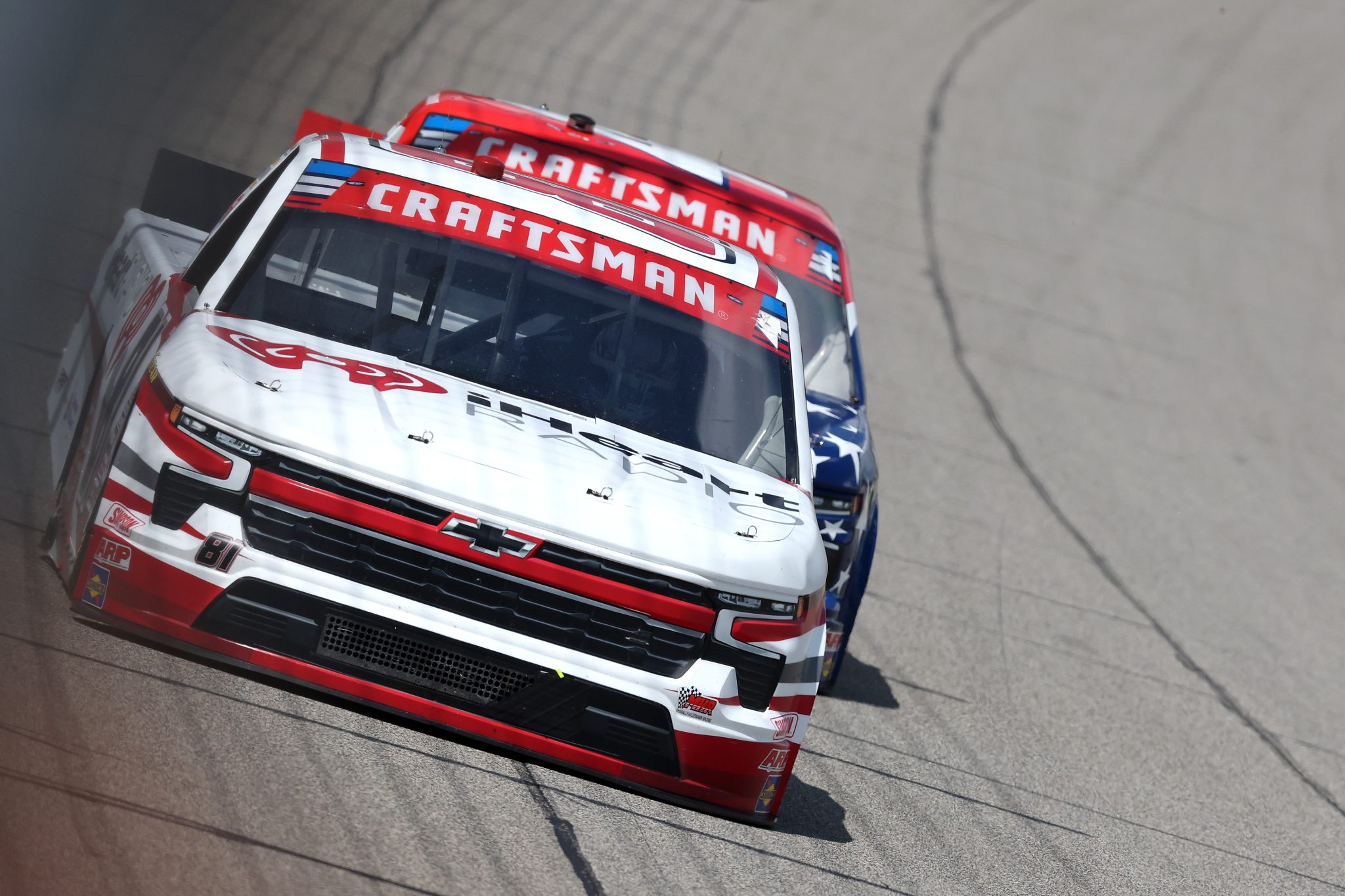 BROOKLYN, MICHIGAN - JUNE 06: Kris Wright, driver of the #81 iHeartRadio Chevrolet, drives during the NASCAR Craftsman Truck Series DQS Solutions & Staffing 250 presented by Precision Vehicle Logistics at Michigan International Speedway on June 06, 2026 in Brooklyn, Michigan. (Photo by Brett Farmer/Getty Images) | Getty Images