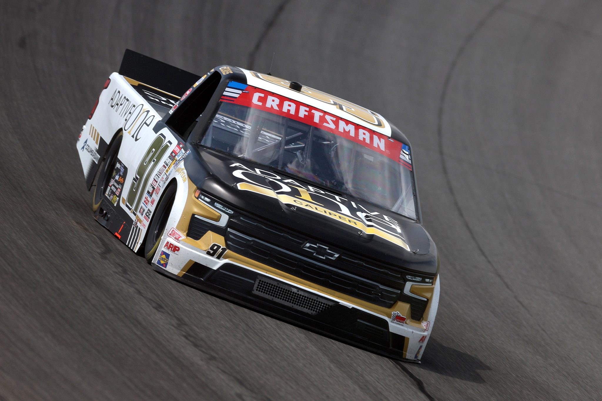 BROOKLYN, MICHIGAN - JUNE 06: Christian Eckes, driver of the #91 Adaptive One Calipers Chevrolet, drives during the NASCAR Craftsman Truck Series DQS Solutions & Staffing 250 presented by Precision Vehicle Logistics at Michigan International Speedway on June 06, 2026 in Brooklyn, Michigan. (Photo by Brett Farmer/Getty Images) | Getty Images