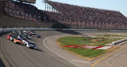 BROOKLYN, MICHIGAN - JUNE 07: A general view of racing during the NASCAR Cup Series FireKeepers Casino 400 at Michigan International Speedway on June 07, 2026 in Brooklyn, Michigan. (Photo by Brett Farmer/Getty Images) | Getty Images