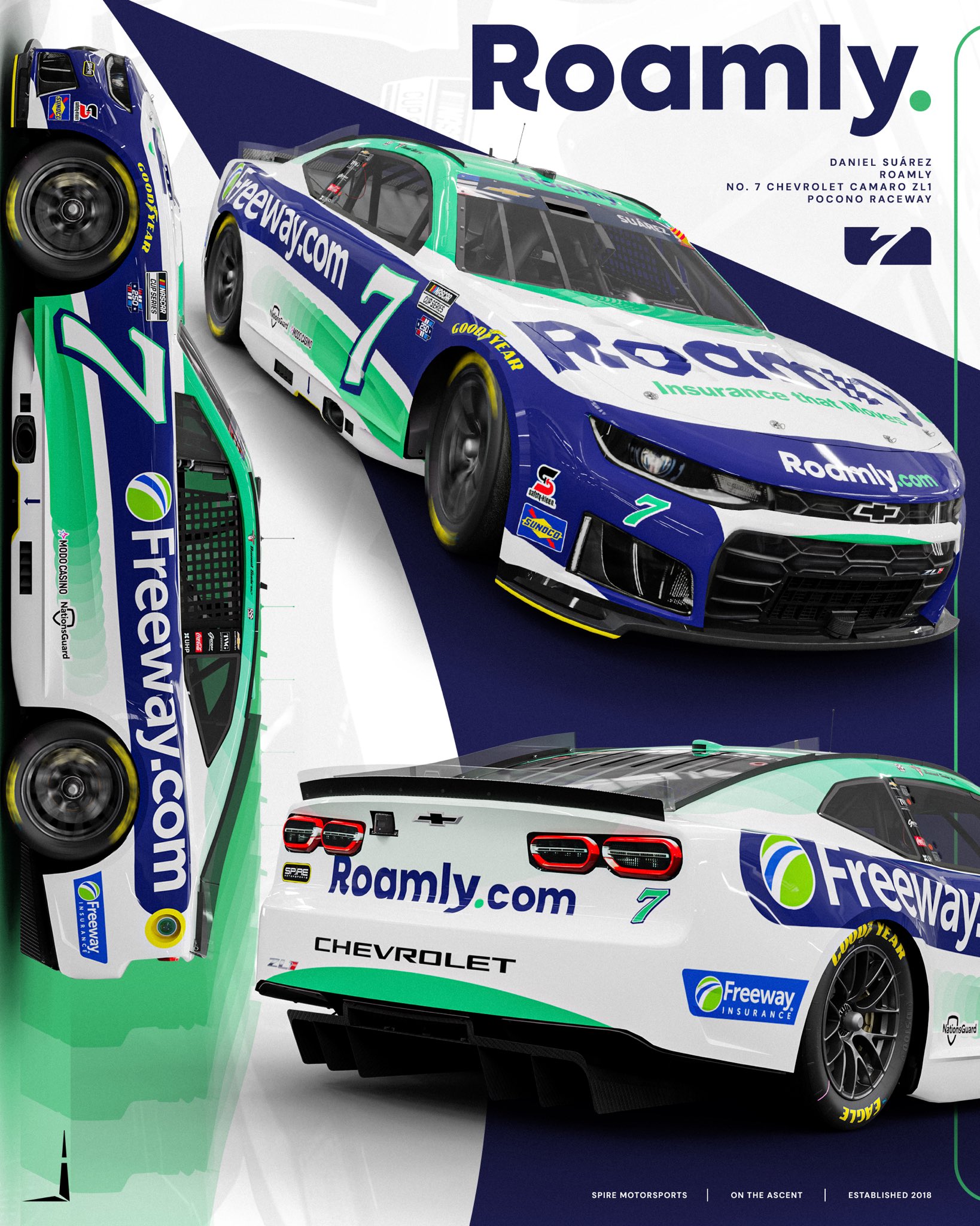 2026 NASCAR Cup Series #7 Spire Motorsports paint schemes