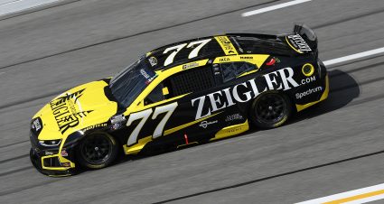 HAMPTON, GEORGIA - JULY 11: Carson Hocevar, driver of the #77 Zeigler Auto Group Chevrolet, drives during qualifying for the NASCAR Cup Series Quaker State 400 Available at Walmart at EchoPark Speedway on July 11, 2026 in Hampton, Georgia. (Photo by Meg Oliphant/Getty Images) | Getty Images