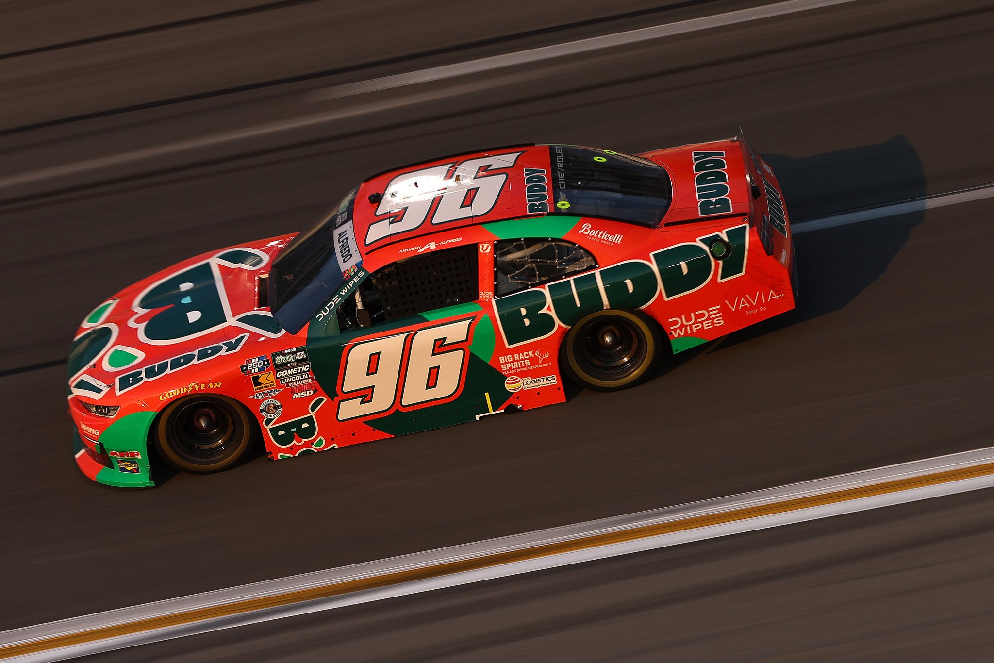 HAMPTON, GEORGIA - JULY 11: Anthony Alfredo, driver of the #96 Buddy Chevrolet, drives during the NASCAR O'Reilly Auto Parts Series Focused Health 250 at EchoPark Speedway on July 11, 2026 in Hampton, Georgia. (Photo by Meg Oliphant/Getty Images) | Getty Images