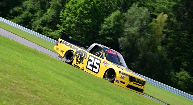 LAKEVILLE, CONNECTICUT - JULY 11: Colin Braun, driver of the #25 RAM RAM, drives during practice for the NASCAR Craftsman Truck Series LiUNA 150 at Lime Rock Park on July 11, 2026 in Lakeville, Connecticut. (Photo by Jaiden Tripi/Getty Images) | Getty Images