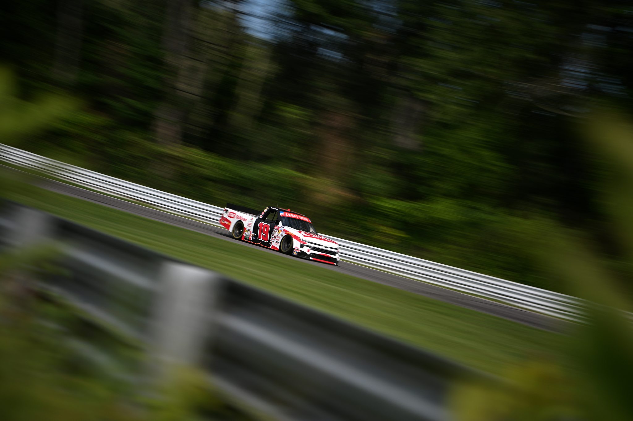 LAKEVILLE, CONNECTICUT - JULY 11: Daniel Hemric, driver of the #19 CRC Brakleen Chevrolet, drives during practice for the NASCAR Craftsman Truck Series LiUNA 150 at Lime Rock Park on July 11, 2026 in Lakeville, Connecticut. (Photo by Jaiden Tripi/Getty Images) | Getty Images