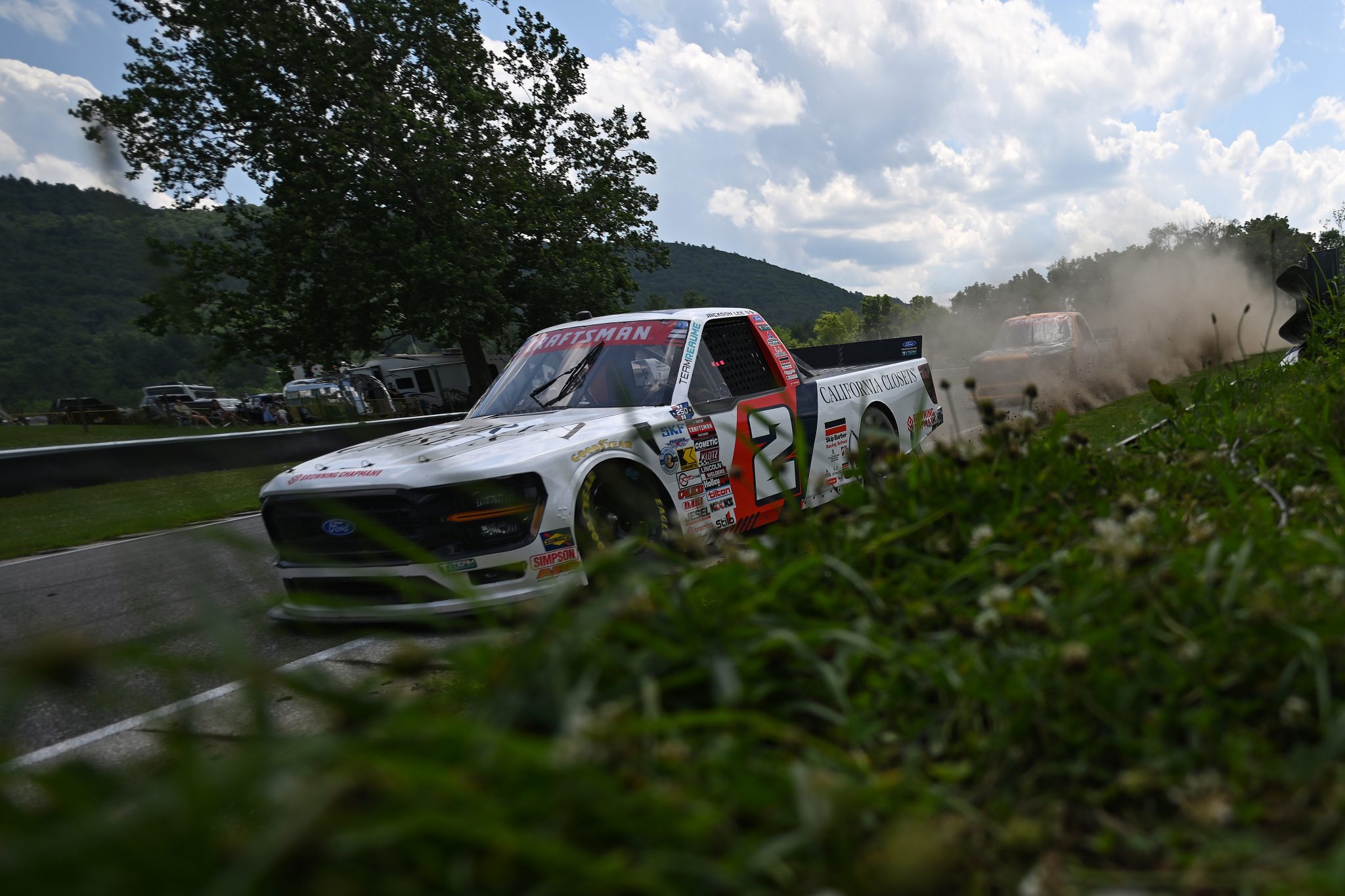 LAKEVILLE, CONNECTICUT - JULY 11: Jackson Lee, driver of the #2 California Closets/Browning Chapman Ford, drives during the NASCAR Craftsman Truck Series LiUNA 150 at Lime Rock Park on July 11, 2026 in Lakeville, Connecticut. (Photo by Jaiden Tripi/Getty Images) | Getty Images