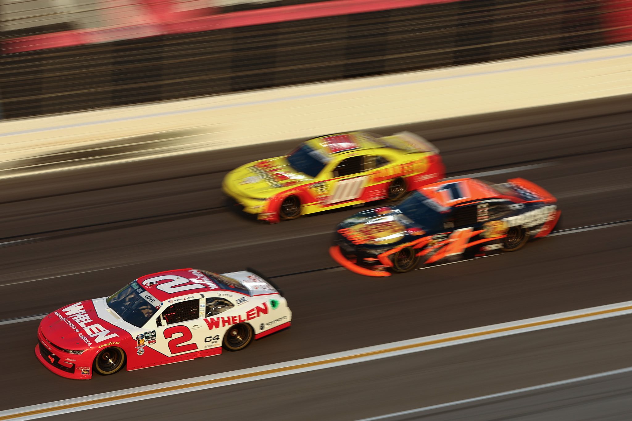 HAMPTON, GEORGIA - JULY 11: Jesse Love, driver of the #2 Whelen Chevrolet, drives during the NASCAR O'Reilly Auto Parts Series Focused Health 250 at EchoPark Speedway on July 11, 2026 in Hampton, Georgia. (Photo by Meg Oliphant/Getty Images) | Getty Images