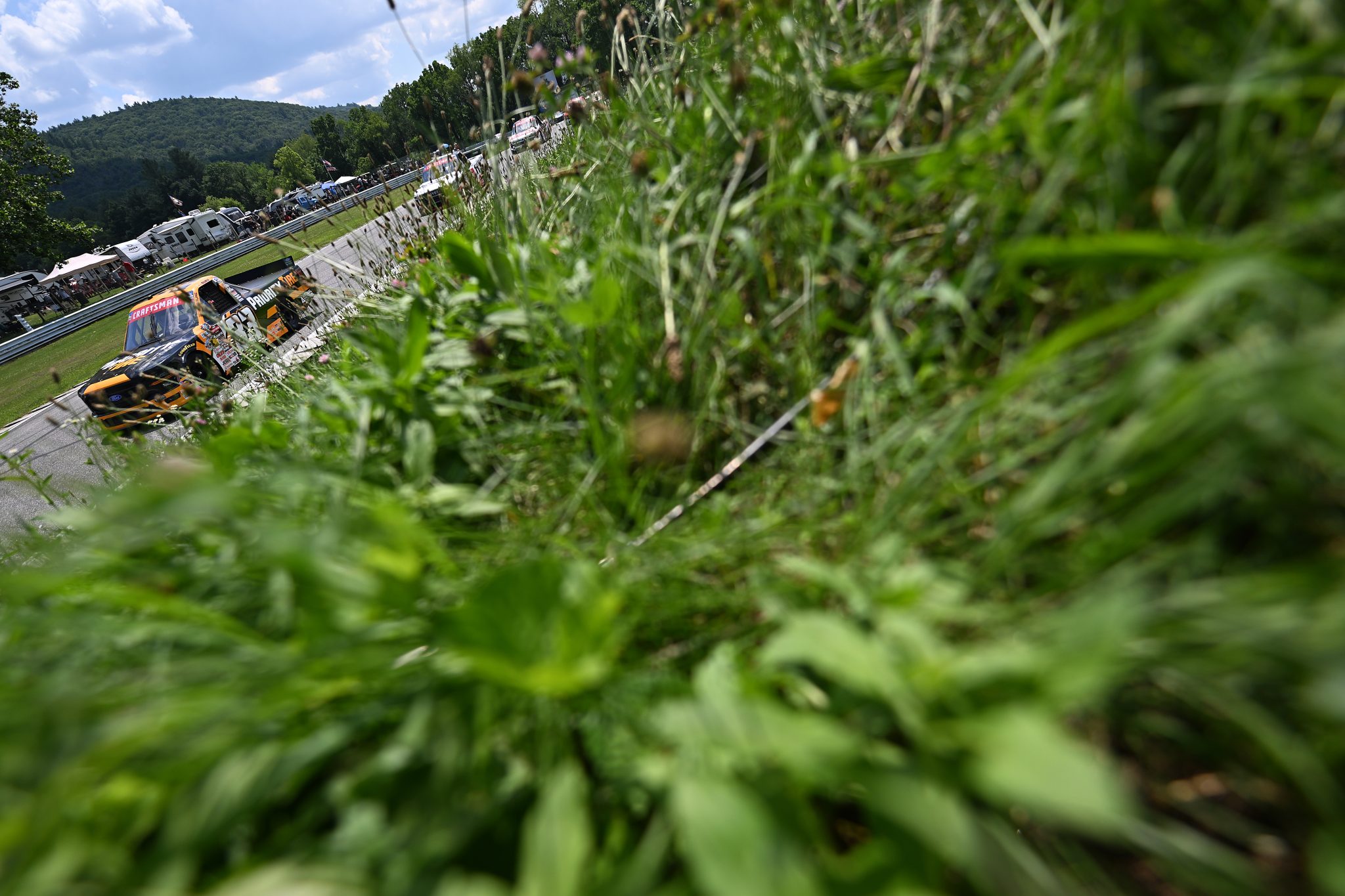 LAKEVILLE, CONNECTICUT - JULY 11: Frankie Muniz, driver of the #33 Priority Tire Ford, drives during the NASCAR Craftsman Truck Series LiUNA 150 at Lime Rock Park on July 11, 2026 in Lakeville, Connecticut. (Photo by Jaiden Tripi/Getty Images) | Getty Images