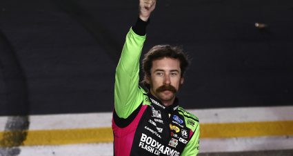 HAMPTON, GEORGIA - JULY 12: Ryan Blaney, driver of the #12 BODYARMOR FLASH I.V. Ford, celebrates after winning the NASCAR Cup Series Quaker State 400 Available at Walmart at EchoPark Speedway on July 12, 2026 in Hampton, Georgia. (Photo by Meg Oliphant/Getty Images) | Getty Images