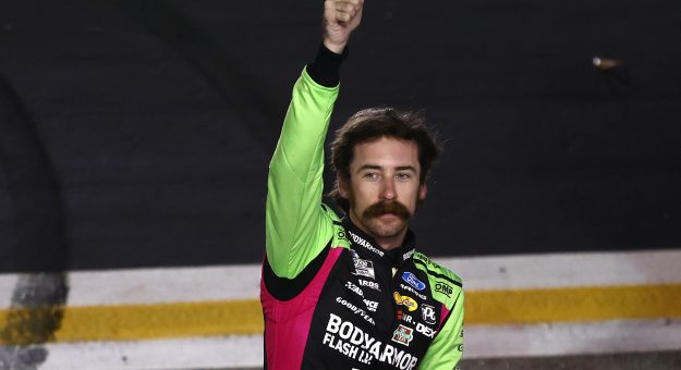 HAMPTON, GEORGIA - JULY 12: Ryan Blaney, driver of the #12 BODYARMOR FLASH I.V. Ford, celebrates after winning the NASCAR Cup Series Quaker State 400 Available at Walmart at EchoPark Speedway on July 12, 2026 in Hampton, Georgia. (Photo by Meg Oliphant/Getty Images) | Getty Images