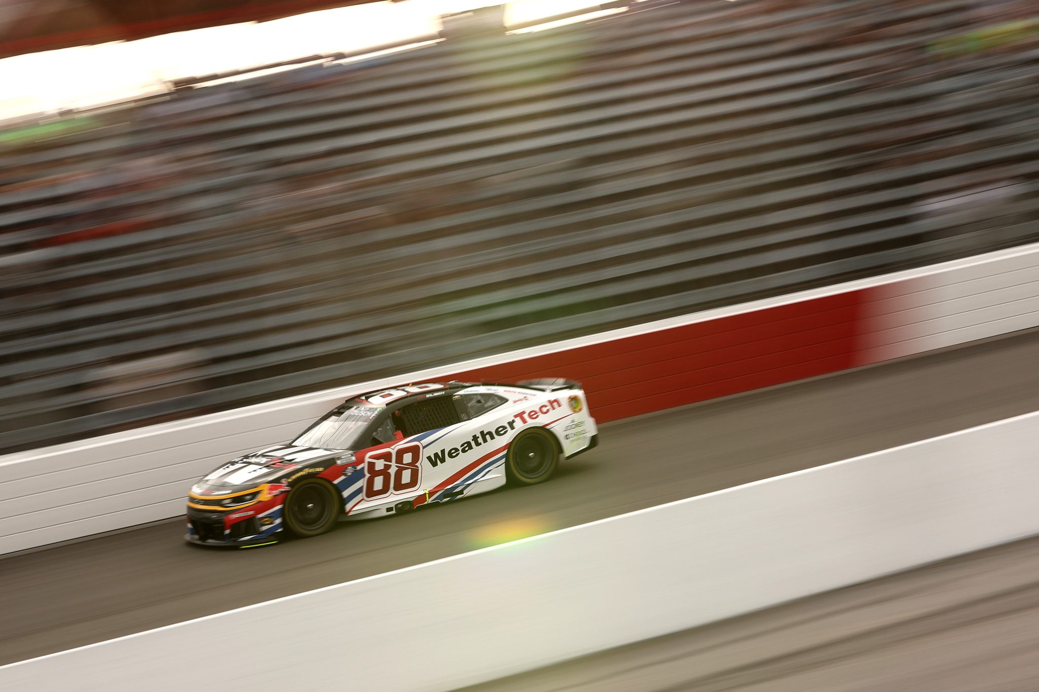 NORTH WILKESBORO, NORTH CAROLINA - JULY 18: Connor Zilisch, driver of the #88 WeatherTech Chevrolet, drives during practice for the NASCAR Cup Series Window World 450 at North Wilkesboro Speedway on July 18, 2026 in North Wilkesboro, North Carolina. (Photo by Meg Oliphant/Getty Images) | Getty Images