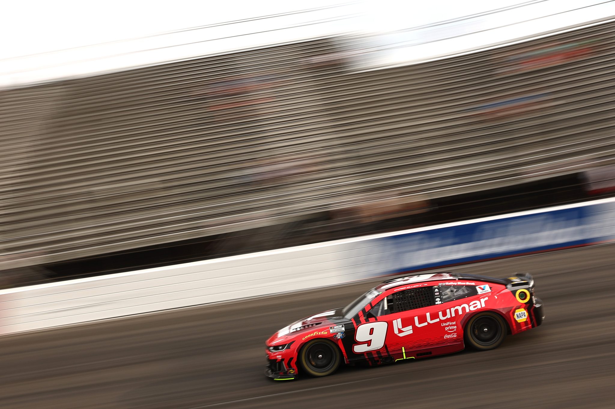 NORTH WILKESBORO, NORTH CAROLINA - JULY 18: Chase Elliott, driver of the #9 Llumar Chevrolet, drives during practice for the NASCAR Cup Series Window World 450 at North Wilkesboro Speedway on July 18, 2026 in North Wilkesboro, North Carolina. (Photo by Meg Oliphant/Getty Images) | Getty Images