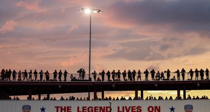 NORTH WILKESBORO, NORTH CAROLINA - JULY 19: A general view of the grandstand during the NASCAR Cup Series Window World 450 at North Wilkesboro Speedway on July 19, 2026 in North Wilkesboro, North Carolina. (Photo by Meg Oliphant/Getty Images) | Getty Images