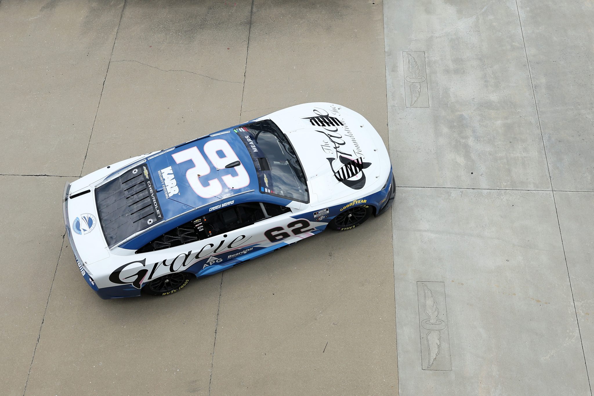 INDIANAPOLIS, INDIANA - JULY 24: Casey Mears, driver of the #62 The Gracie Foundation Chevrolet, enters the track during practice for the NASCAR Cup Series Brickyard 400 at Indianapolis Motor Speedway on July 24, 2026 in Indianapolis, Indiana. (Photo by Logan Riely/Getty Images)