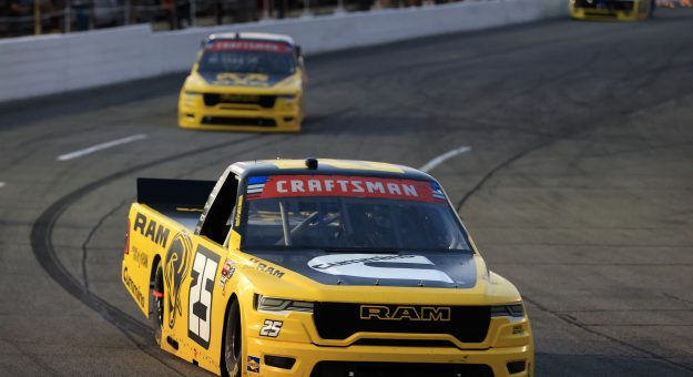 INDIANAPOLIS, INDIANA - JULY 24: Conor Daly, driver of the #25 RAM RAM, drives during the NASCAR Craftsman Truck Series TSport 200 at Lucas Oil Indianapolis Raceway Park on July 24, 2026 in Indianapolis, Indiana. (Photo by Justin Casterline/Getty Images) | Getty Images