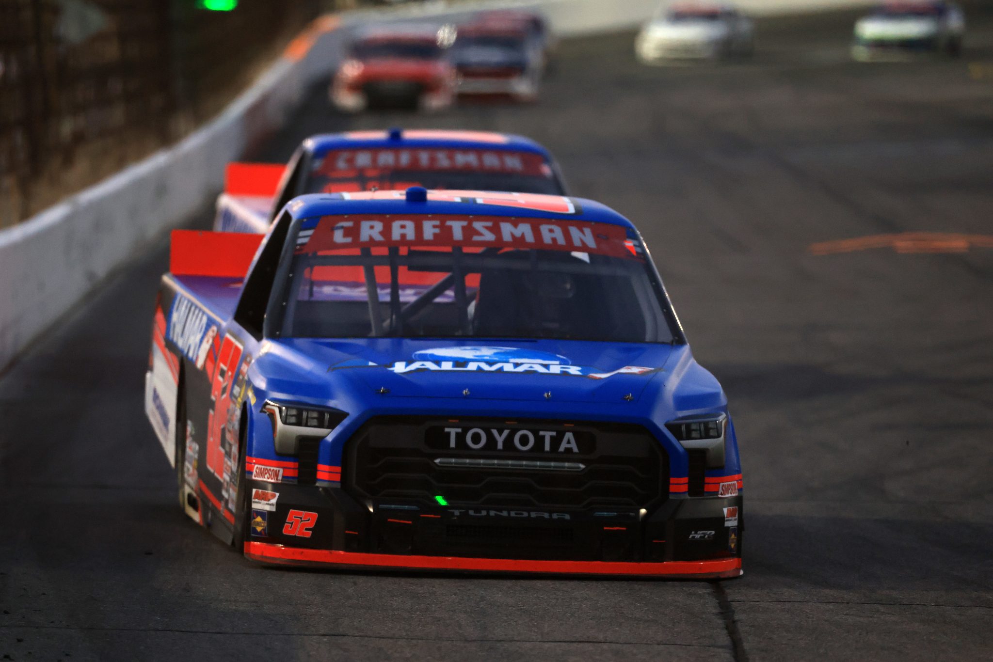 INDIANAPOLIS, INDIANA - JULY 24: Stewart Friesen, driver of the #52 Halmar International Toyota, drives during the NASCAR Craftsman Truck Series TSport 200 at Lucas Oil Indianapolis Raceway Park on July 24, 2026 in Indianapolis, Indiana. (Photo by Justin Casterline/Getty Images) | Getty Images