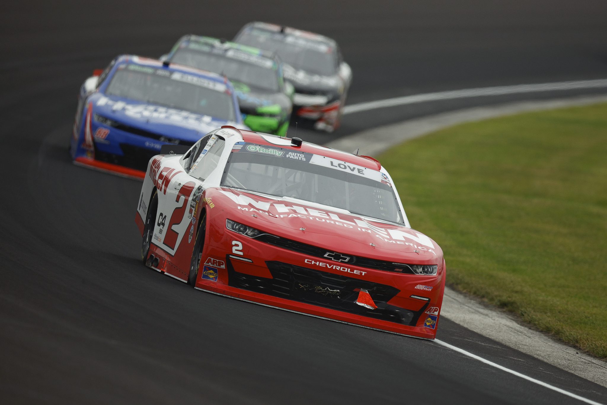 INDIANAPOLIS, INDIANA - JULY 25: Jesse Love, driver of the #2 Whelen Chevrolet, drives during the NASCAR O'Reilly Auto Parts Series Pennzoil 250 Presented by Take 5 Oil Change at Indianapolis Motor Speedway on July 25, 2026 in Indianapolis, Indiana. (Photo by Sean Gardner/Getty Images) | Getty Images
