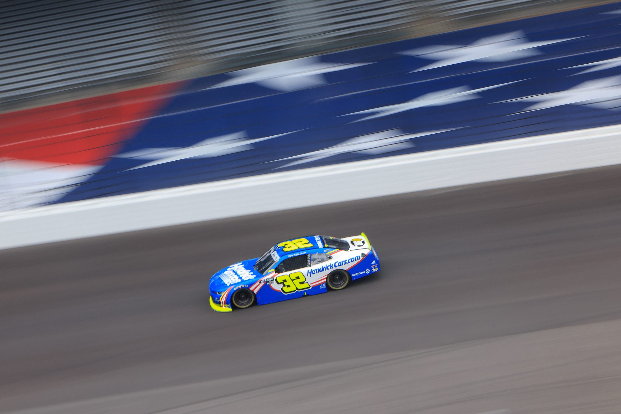 INDIANAPOLIS, INDIANA - JULY 25: Rajah Caruth, driver of the #32 HendrickCars.com Chevrolet, drives during qualifying for the NASCAR O'Reilly Auto Parts Series Pennzoil 250 Presented by Take 5 Oil Change at Indianapolis Motor Speedway on July 25, 2026 in Indianapolis, Indiana. (Photo by Justin Casterline/Getty Images) | Getty Images
