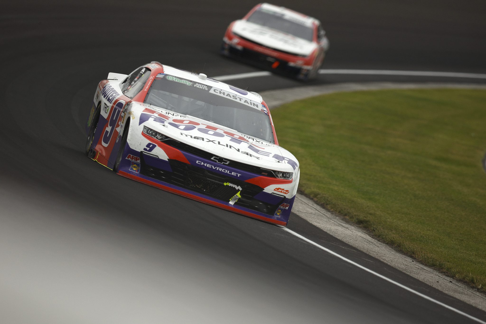 INDIANAPOLIS, INDIANA - JULY 25: Ross Chastain, driver of the #9 Roto-Rooter Chevrolet, drives during the NASCAR O'Reilly Auto Parts Series Pennzoil 250 Presented by Take 5 Oil Change at Indianapolis Motor Speedway on July 25, 2026 in Indianapolis, Indiana. (Photo by Sean Gardner/Getty Images) | Getty Images