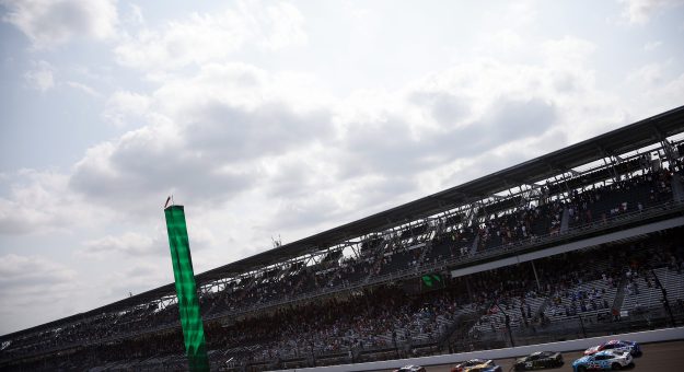 INDIANAPOLIS, INDIANA - JULY 26: A general view of racing during the NASCAR Cup Series Brickyard 400 at Indianapolis Motor Speedway on July 26, 2026 in Indianapolis, Indiana. (Photo by Sean Gardner/Getty Images) | Getty Images
