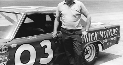 Late 1960s:  Richard Brickhouse of Rocky Point, NC, began his NASCAR career in this former Petty Enterprises 1967 Plymouth owned by Dub Clewis.  Brickhouse ran the car during 1968, and the first part of the 1969 season, and did well enough to earn a “factory” ride in Bill Ellis’ Plymouth.  After many drivers refused to run the first Talladega 500 Cup race at the Talladega (AL) Superspeedway in August of 1969, Brickhouse was tapped to drive the Ray Nichels Engineering Dodge Daytona, originally assigned to Charlie Glotzbach, and Brickhouse went on to claim victory in that race, his only career Cup win.  (Photo by ISC Images & Archives via Getty Images)