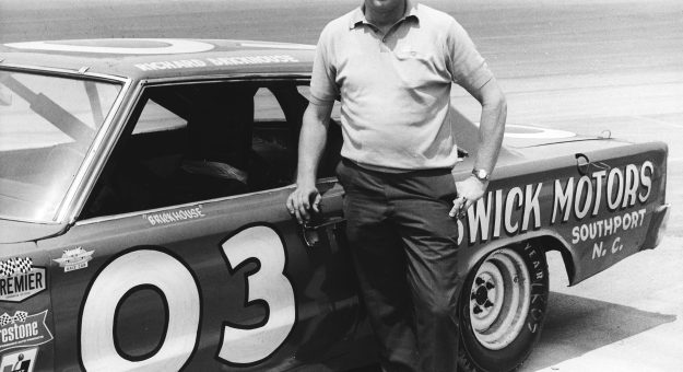 Late 1960s:  Richard Brickhouse of Rocky Point, NC, began his NASCAR career in this former Petty Enterprises 1967 Plymouth owned by Dub Clewis.  Brickhouse ran the car during 1968, and the first part of the 1969 season, and did well enough to earn a “factory” ride in Bill Ellis’ Plymouth.  After many drivers refused to run the first Talladega 500 Cup race at the Talladega (AL) Superspeedway in August of 1969, Brickhouse was tapped to drive the Ray Nichels Engineering Dodge Daytona, originally assigned to Charlie Glotzbach, and Brickhouse went on to claim victory in that race, his only career Cup win.  (Photo by ISC Images & Archives via Getty Images)
