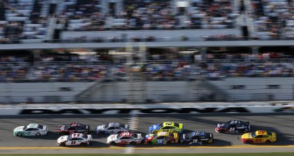 DAYTONA BEACH, FLORIDA - FEBRUARY 09: Brad Keselowski, driver of the #2 MoneyLion Ford, leads the field during the NASCAR Cup Series Busch Clash at Daytona International Speedway on February 09, 2020 in Daytona Beach, Florida. (Photo by Brian Lawdermilk/Getty Images) | Getty Images