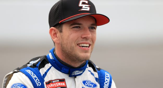 INDIANAPOLIS, INDIANA - JULY 24: Chandler Smith, driver of the #38 Long John Silver's Ford, looks on prior to the NASCAR Craftsman Truck Series TSport 200 at Lucas Oil Indianapolis Raceway Park on July 24, 2026 in Indianapolis, Indiana. (Photo by Justin Casterline/Getty Images) | Getty Images