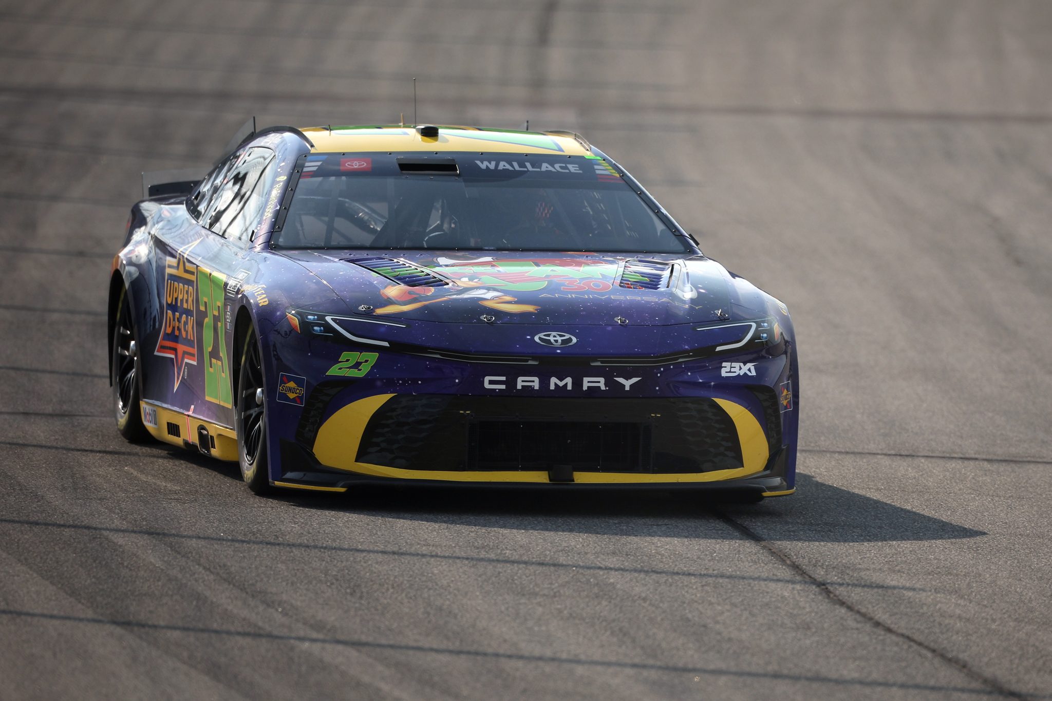 JOLIET, ILLINOIS - JULY 03: Bubba Wallace, driver of the #23 Upper Deck Space Jam 30th Anniversary Toyota, drives during practice for the NASCAR Cup Series eero 400 at Chicagoland Speedway on July 03, 2026 in Joliet, Illinois. (Photo by James Gilbert/Getty Images) | Getty Images