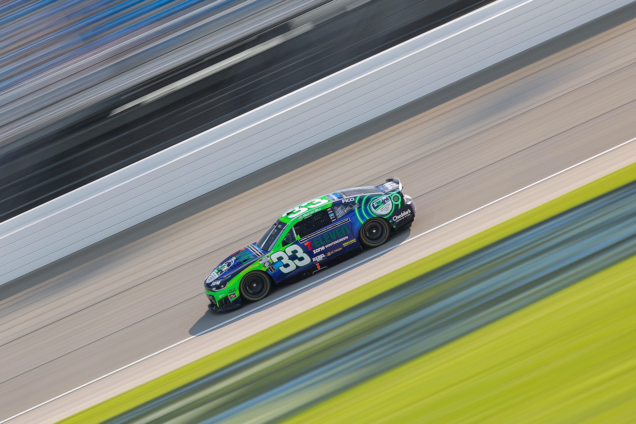 JOLIET, ILLINOIS - JULY 03: Austin Hill, driver of the #33 zone x 7-Eleven Chevrolet, drives during practice for the NASCAR Cup Series eero 400 at Chicagoland Speedway on July 03, 2026 in Joliet, Illinois. (Photo by Jonathan Bachman/Getty Images) | Getty Images