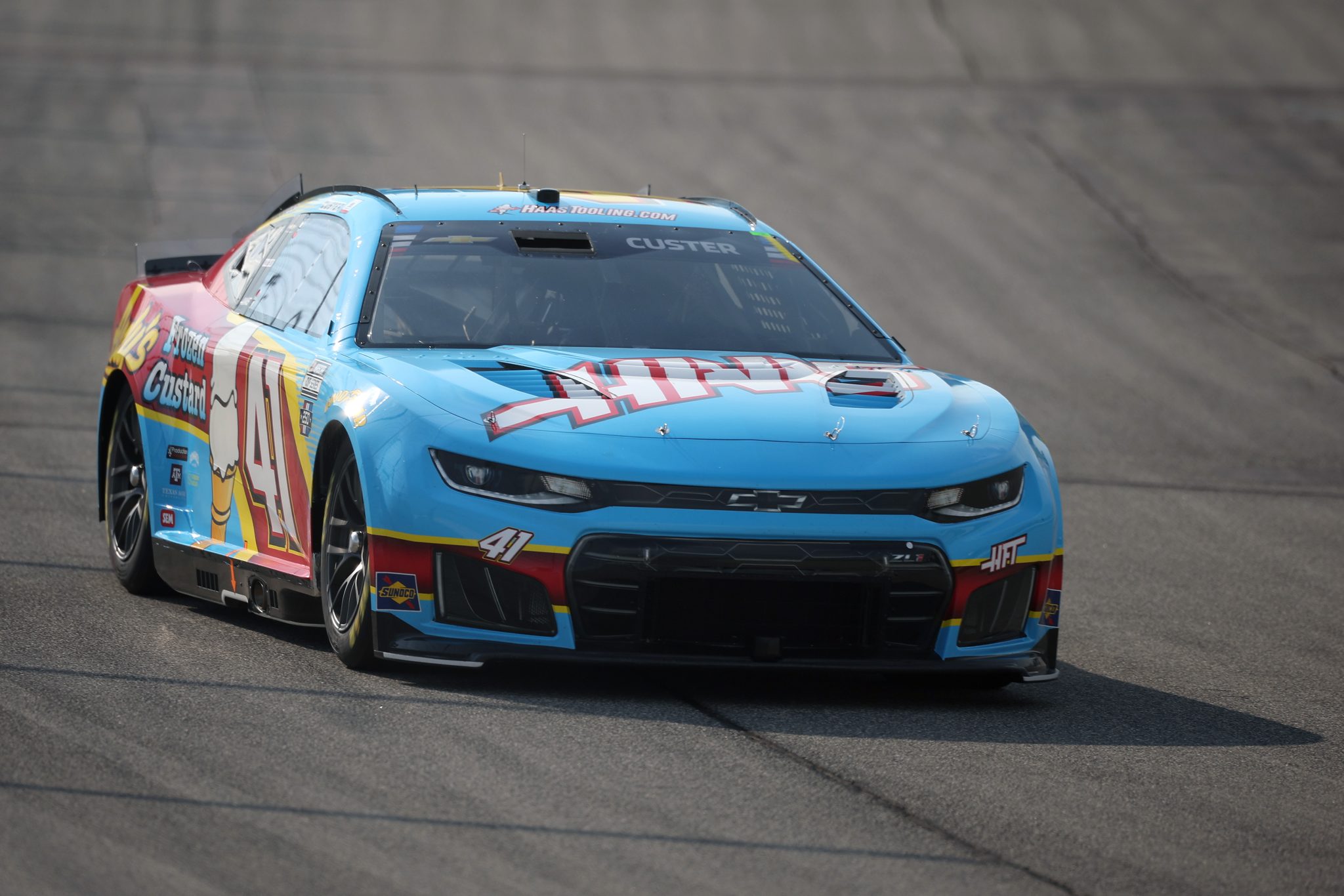 JOLIET, ILLINOIS - JULY 03: Cole Custer, driver of the #41 Haas/Andy's Chevrolet, drives during practice for the NASCAR Cup Series eero 400 at Chicagoland Speedway on July 03, 2026 in Joliet, Illinois. (Photo by James Gilbert/Getty Images) | Getty Images