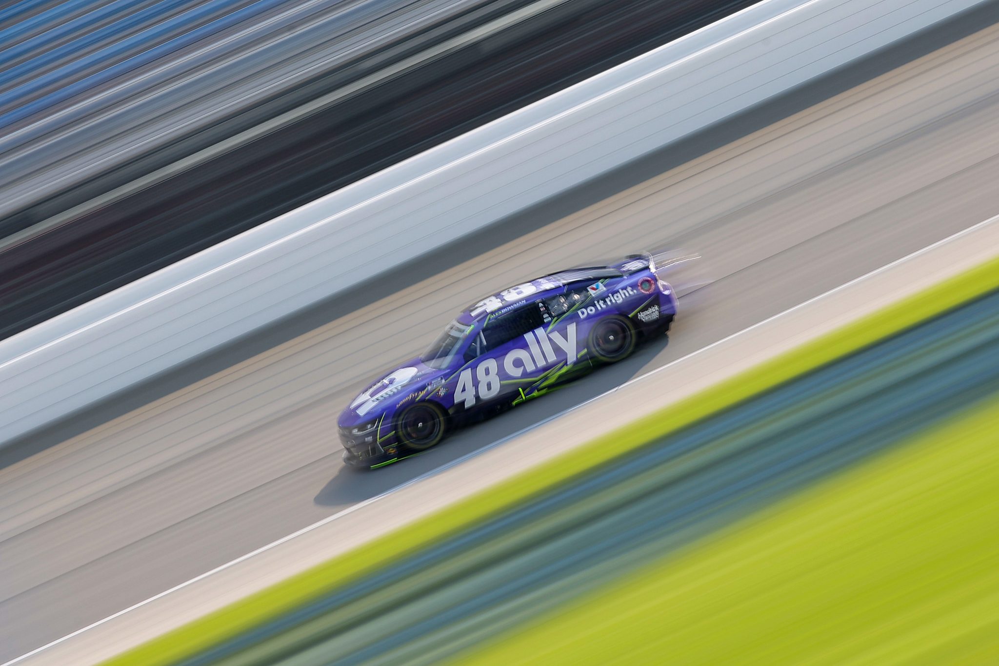 JOLIET, ILLINOIS - JULY 03: Alex Bowman, driver of the #48 Ally Chevrolet, drives during practice for the NASCAR Cup Series eero 400 at Chicagoland Speedway on July 03, 2026 in Joliet, Illinois. (Photo by Jonathan Bachman/Getty Images) | Getty Images