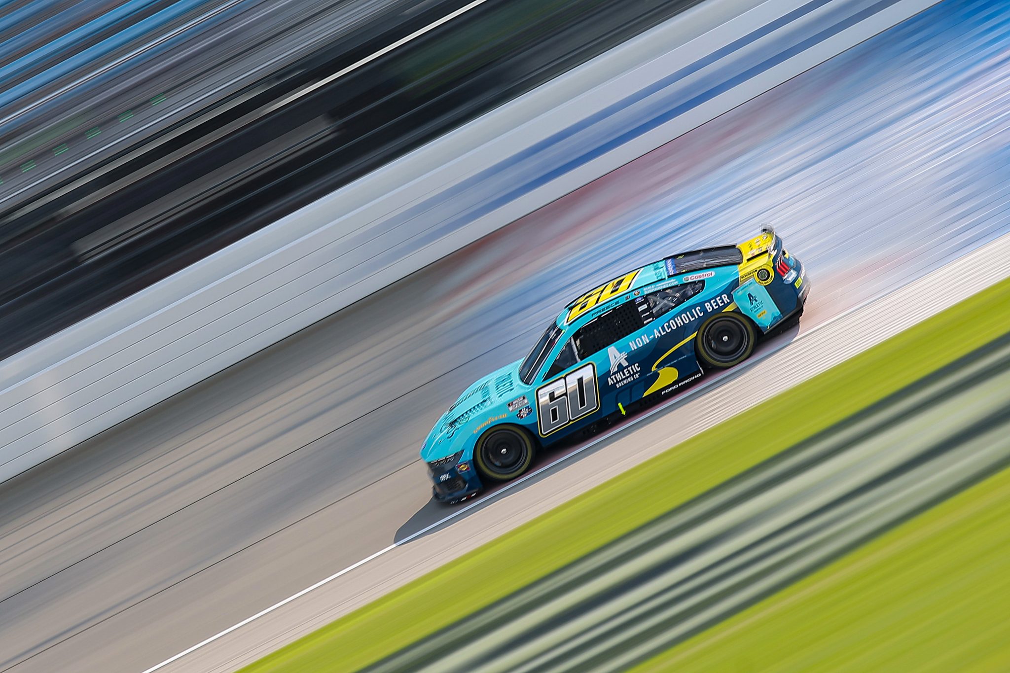 JOLIET, ILLINOIS - JULY 03: Ryan Preece, driver of the #60 Mariano's/Athletic Brewing Ford, drives during practice for the NASCAR Cup Series eero 400 at Chicagoland Speedway on July 03, 2026 in Joliet, Illinois. (Photo by Jonathan Bachman/Getty Images) | Getty Images