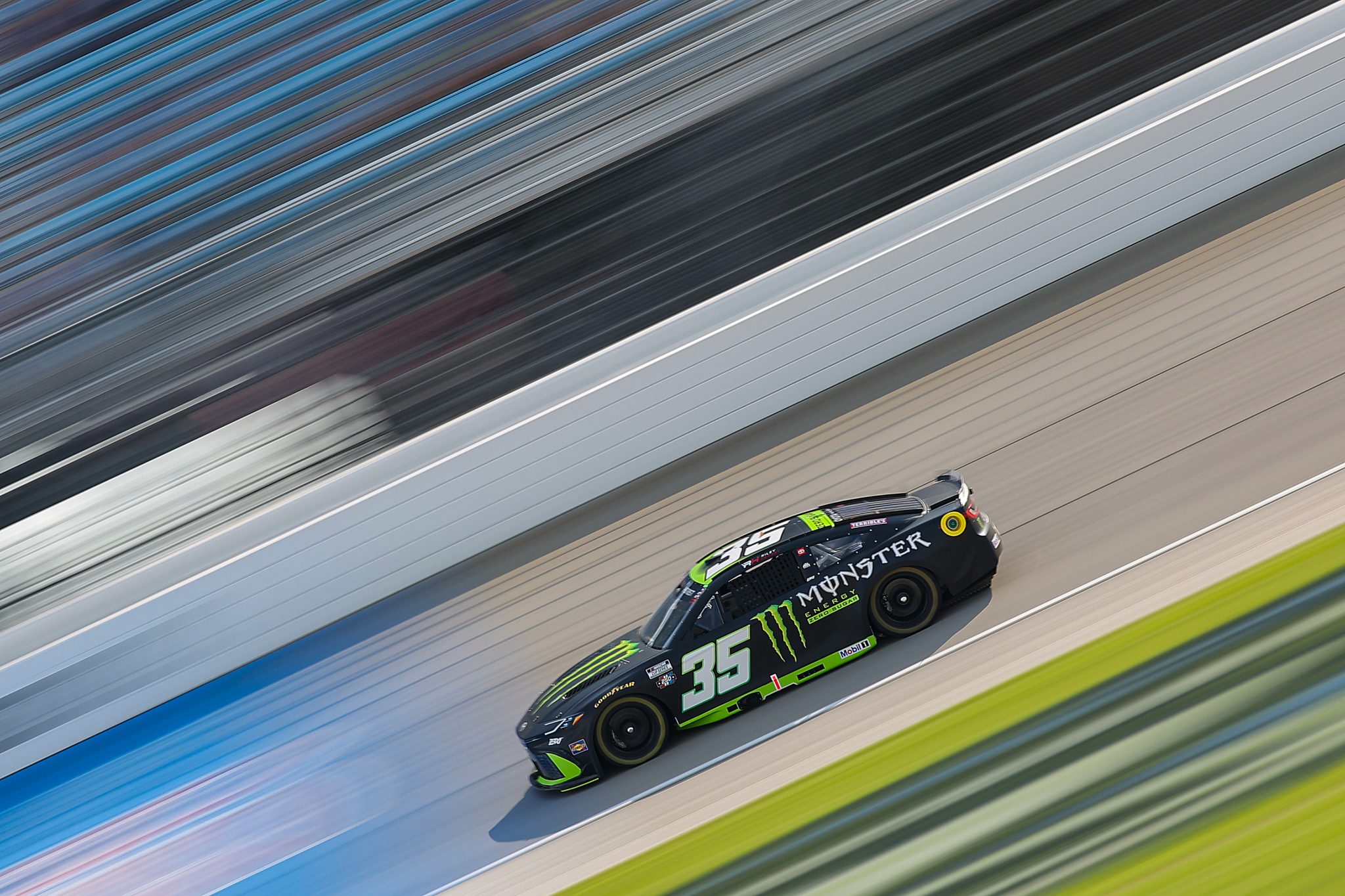 JOLIET, ILLINOIS - JULY 03: Riley Herbst, driver of the #35 Monster Energy Zero Sugar Toyota, drives during practice for the NASCAR Cup Series eero 400 at Chicagoland Speedway on July 03, 2026 in Joliet, Illinois. (Photo by Jonathan Bachman/Getty Images) | Getty Images