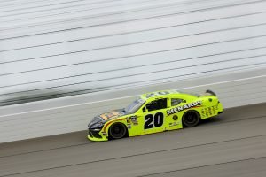 JOLIET, ILLINOIS - JULY 04: Brandon Jones, driver of the #20 Menards/MD Building Products Toyota, drives during practice for the NASCAR O'Reilly Auto Parts Series Cuervo 300 at Chicagoland Speedway on July 04, 2026 in Joliet, Illinois. (Photo by James Gilbert/Getty Images) | Getty Images