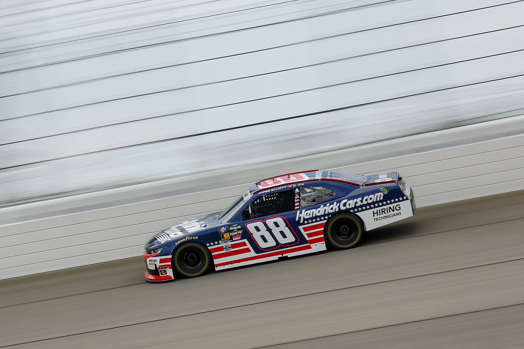 JOLIET, ILLINOIS - JULY 04: Chase Elliott, driver of the #88 HendrickCars.com Chevrolet, drives during practice for the NASCAR O'Reilly Auto Parts Series Cuervo 300 at Chicagoland Speedway on July 04, 2026 in Joliet, Illinois. (Photo by James Gilbert/Getty Images) | Getty Images
