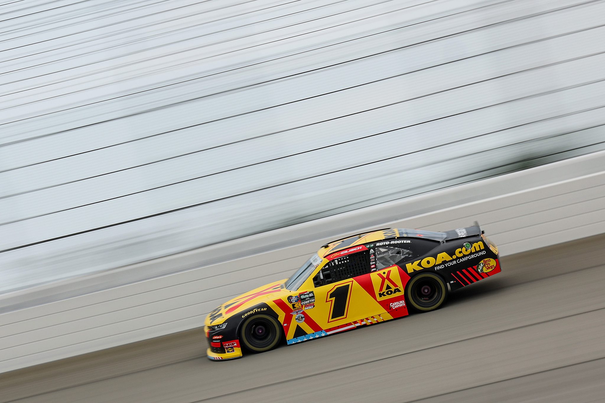 JOLIET, ILLINOIS - JULY 04: Connor Zilisch, driver of the #1 KOA Chevrolet, drives during practice for the NASCAR O'Reilly Auto Parts Series Cuervo 300 at Chicagoland Speedway on July 04, 2026 in Joliet, Illinois. (Photo by James Gilbert/Getty Images) | Getty Images