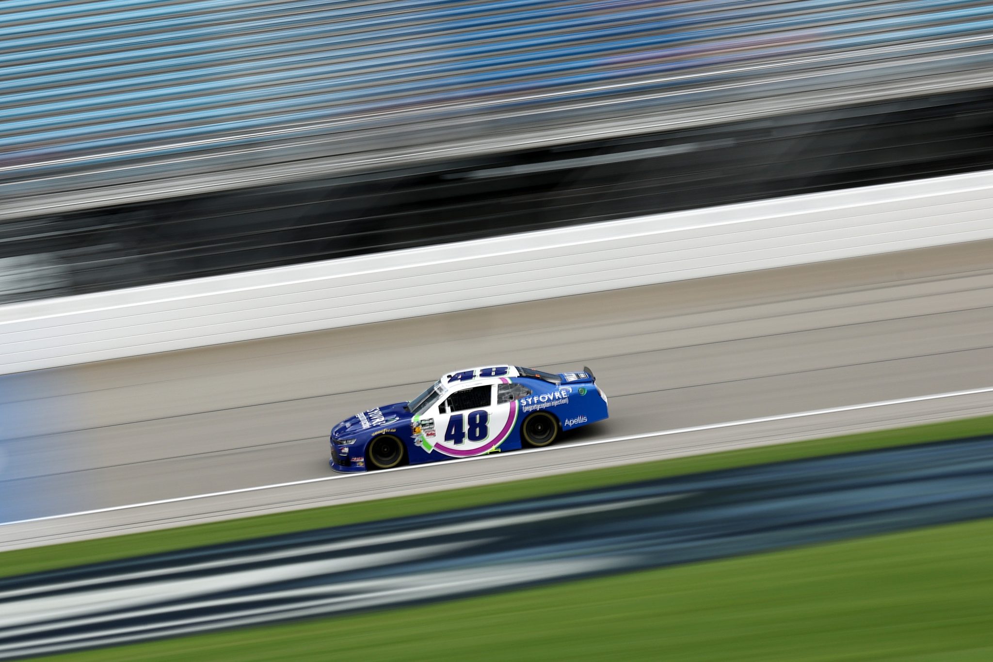 JOLIET, ILLINOIS - JULY 04: Patrick Staropoli, driver of the #48 Syfovre Chevrolet, drives during practice for the NASCAR O'Reilly Auto Parts Series Cuervo 300 at Chicagoland Speedway on July 04, 2026 in Joliet, Illinois. (Photo by James Gilbert/Getty Images) | Getty Images