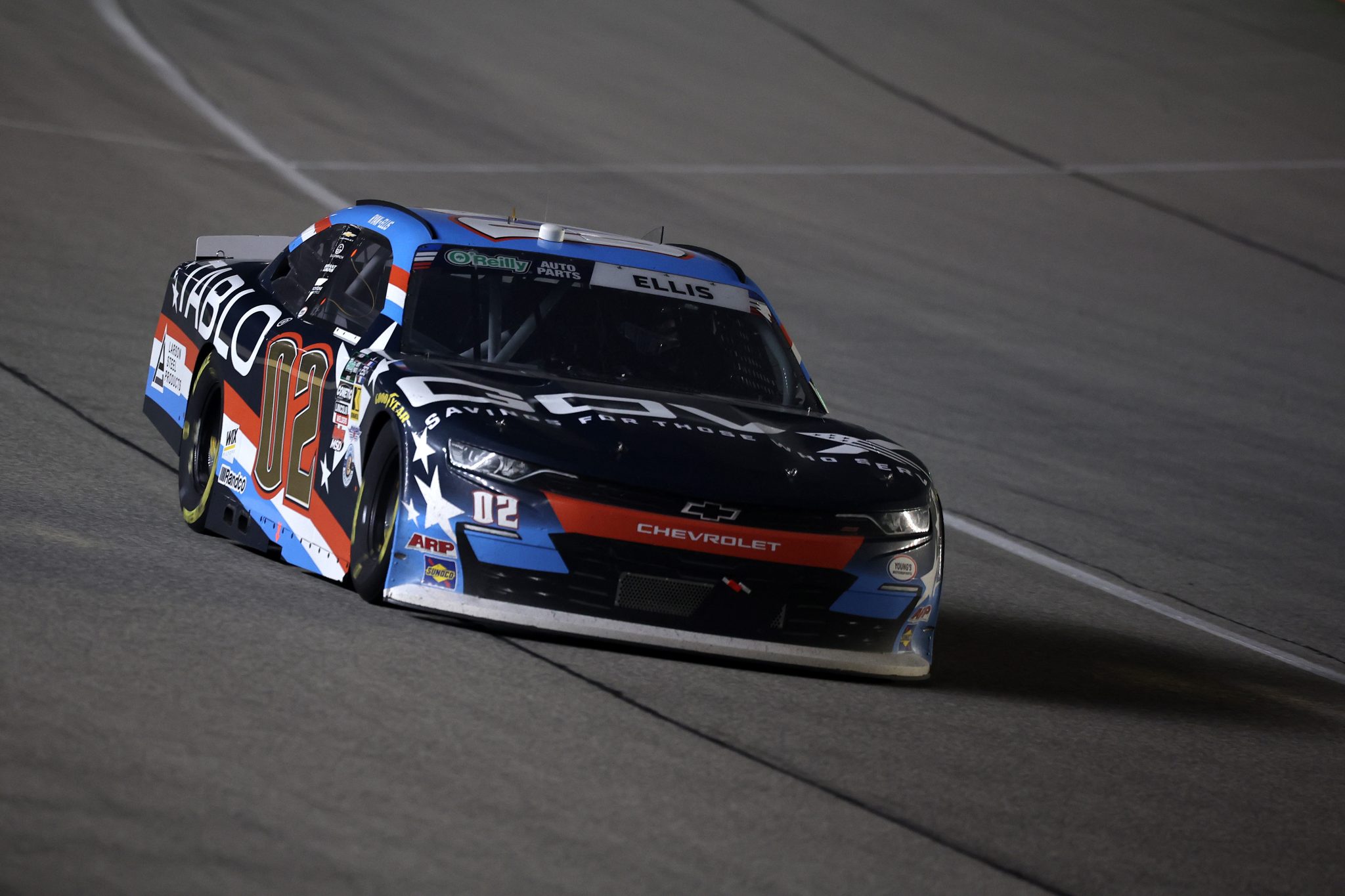 JOLIET, ILLINOIS - JULY 04: Ryan Ellis, driver of the #02 GOVX/Tablo TV Chevrolet, drives during the NASCAR O'Reilly Auto Parts Series Cuervo 300 at Chicagoland Speedway on July 04, 2026 in Joliet, Illinois. (Photo by James Gilbert/Getty Images) | Getty Images