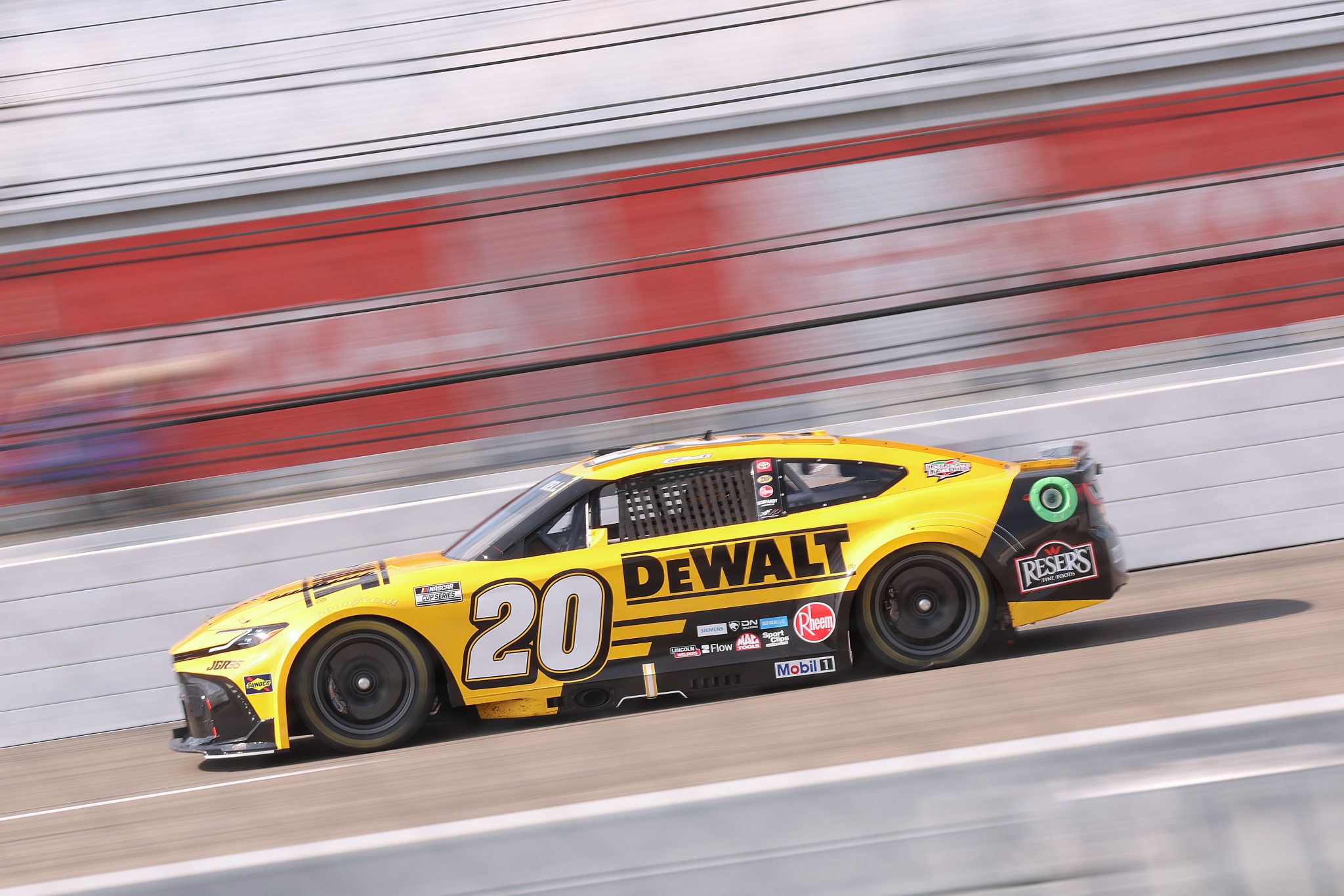 RICHMOND, VIRGINIA - AUGUST 14: Christopher Bell, driver of the #20 DeWalt Toyota, drives during practice for the NASCAR Cup Series Cook Out 400 at Richmond Raceway on August 14, 2026 in Richmond, Virginia. (Photo by David Jensen/Getty Images) | Getty Images