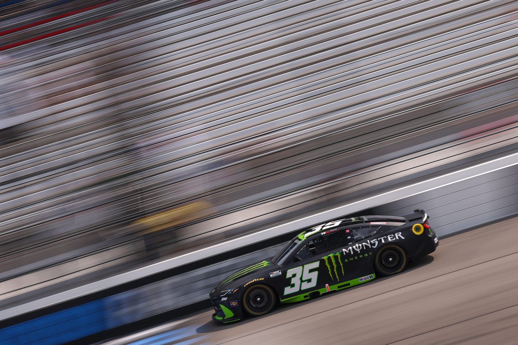 RICHMOND, VIRGINIA - AUGUST 14: Riley Herbst, driver of the #35 Monster Energy Toyota, drives during practice for the NASCAR Cup Series Cook Out 400 at Richmond Raceway on August 14, 2026 in Richmond, Virginia. (Photo by David Jensen/Getty Images) | Getty Images
