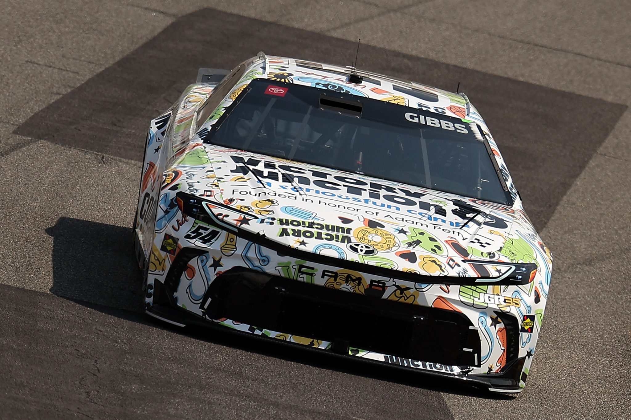 RICHMOND, VIRGINIA - AUGUST 14: Ty Gibbs, driver of the #54 Victory Junction/Cookout Toyota, drives during practice for the NASCAR Cup Series Cook Out 400 at Richmond Raceway on August 14, 2026 in Richmond, Virginia. (Photo by Jonathan Bachman/Getty Images) | Getty Images