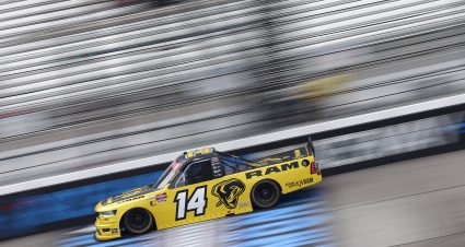 RICHMOND, VIRGINIA - AUGUST 14: Mini Tyrrell, driver of the #14 RAM RAM, drives during practice for the NASCAR Craftsman Truck Series Black's Tire 250 presented by BTS Rewards at Richmond Raceway on August 14, 2026 in Richmond, Virginia. (Photo by David Jensen/Getty Images) | Getty Images
