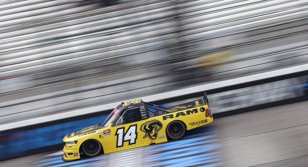 RICHMOND, VIRGINIA - AUGUST 14: Mini Tyrrell, driver of the #14 RAM RAM, drives during practice for the NASCAR Craftsman Truck Series Black's Tire 250 presented by BTS Rewards at Richmond Raceway on August 14, 2026 in Richmond, Virginia. (Photo by David Jensen/Getty Images) | Getty Images
