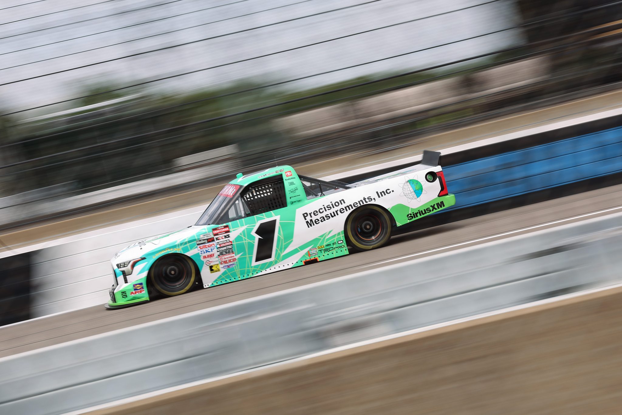 RICHMOND, VIRGINIA - AUGUST 14: Nick Leitz, driver of the #1 Precision Measurements Inc Toyota, drives during practice for the NASCAR Craftsman Truck Series Black's Tire 250 presented by BTS Rewards at Richmond Raceway on August 14, 2026 in Richmond, Virginia. (Photo by David Jensen/Getty Images) | Getty Images