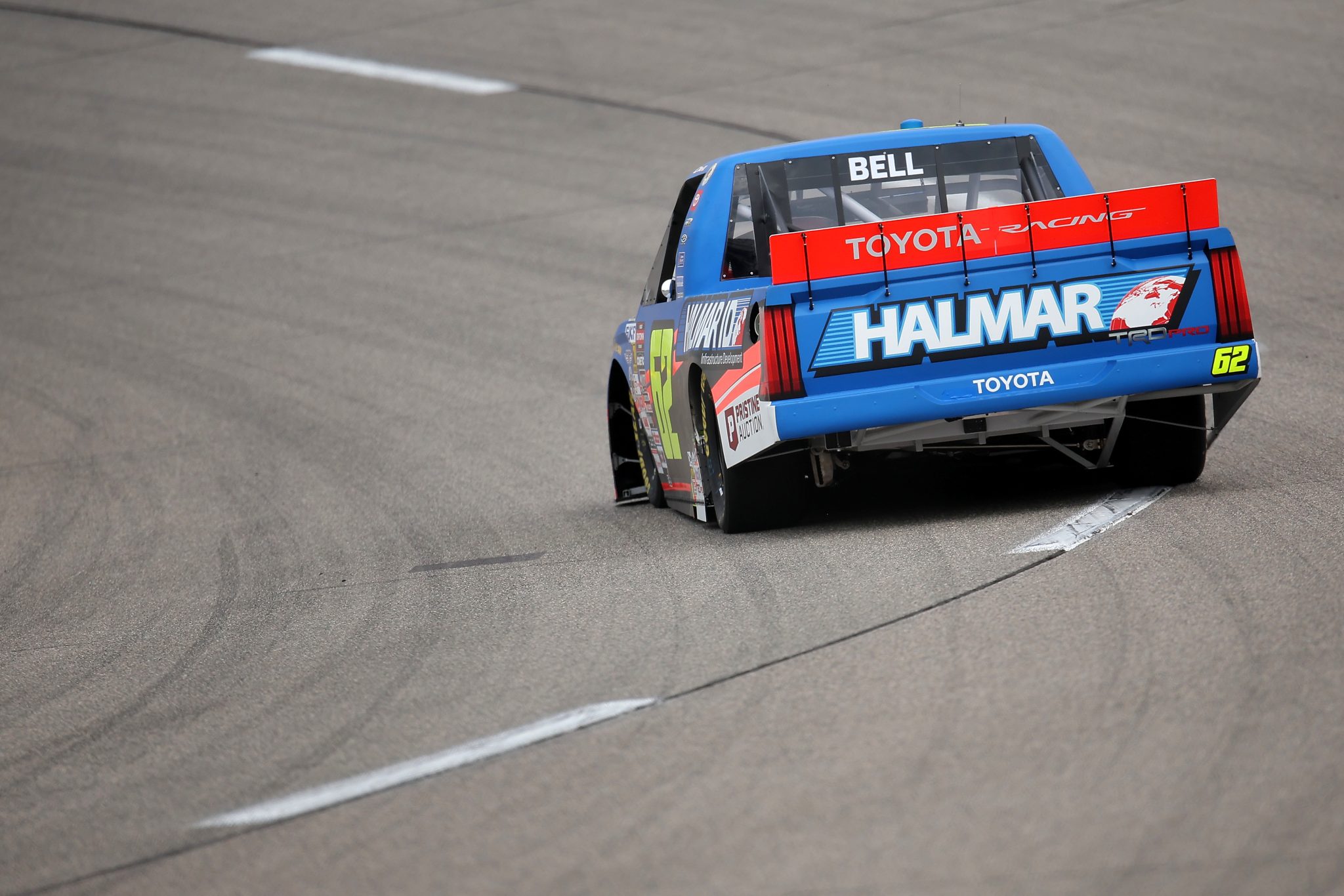 RICHMOND, VIRGINIA - AUGUST 14: Christopher Bell, driver of the #62 Halmar Infrastructure Development Toyota, drives during practice for the NASCAR Craftsman Truck Series Black's Tire 250 presented by BTS Rewards at Richmond Raceway on August 14, 2026 in Richmond, Virginia. (Photo by Jonathan Bachman/Getty Images) | Getty Images